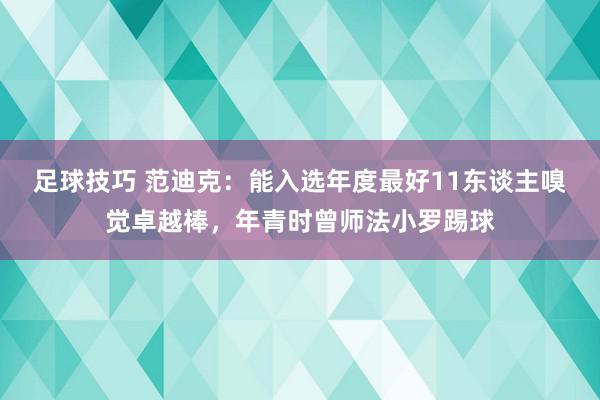 足球技巧 范迪克：能入选年度最好11东谈主嗅觉卓越棒，年青时曾师法小罗踢球