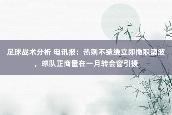 足球战术分析 电讯报：热刺不缱绻立即撤职澳波，球队正商量在一月转会窗引援