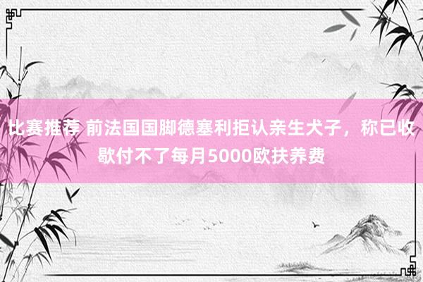 比赛推荐 前法国国脚德塞利拒认亲生犬子，称已收歇付不了每月5000欧扶养费