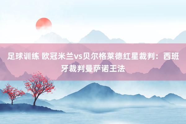 足球训练 欧冠米兰vs贝尔格莱德红星裁判：西班牙裁判曼萨诺王法