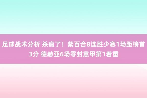 足球战术分析 杀疯了！紫百合8连胜少赛1场距榜首3分 德赫亚6场零封意甲第1着重