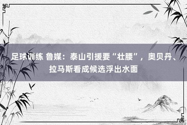 足球训练 鲁媒：泰山引援要“壮腰”，奥贝丹、拉马斯看成候选浮出水面