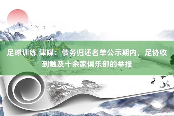 足球训练 津媒：债务归还名单公示期内，足协收到触及十余家俱乐部的举报