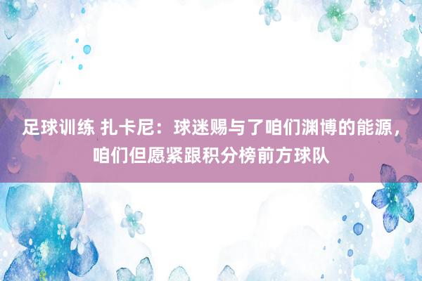 足球训练 扎卡尼：球迷赐与了咱们渊博的能源，咱们但愿紧跟积分榜前方球队